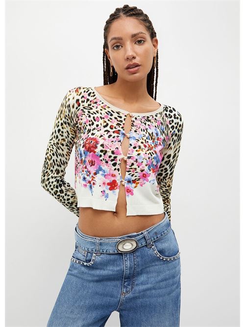 MAGLIA APERTA M/L ALLOVER PRIN LIU JO | WA3455MA49I/Q9189